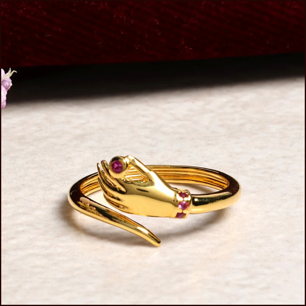 Gold plated cocktail ring
