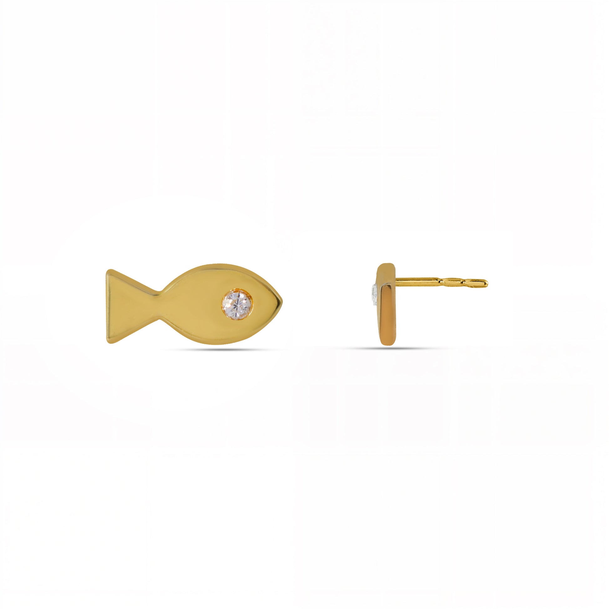 Cute Little Fish Earrings with Crystal Eye | Anti-Tarnish