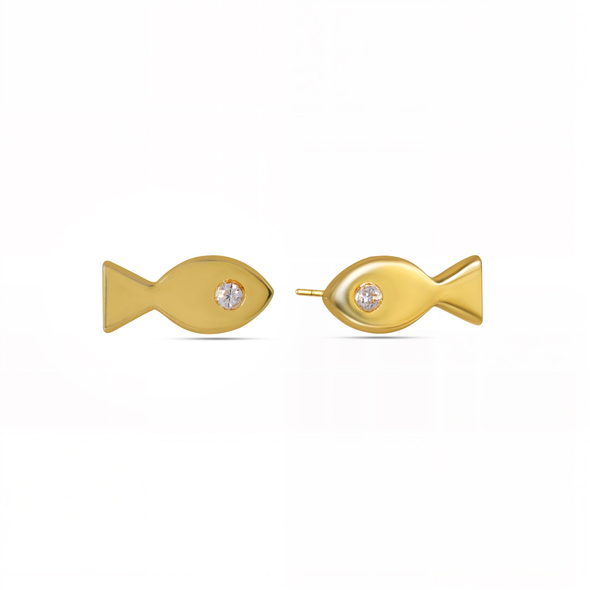 Cute Little Fish Earrings with Crystal Eye | Anti-Tarnish
