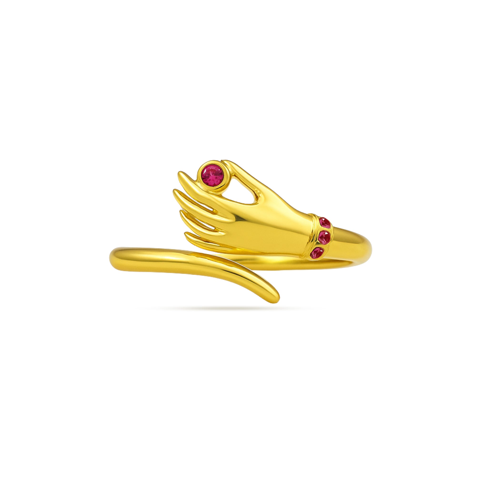 Silver Vintage Style Hand Hug Adjustable Ring