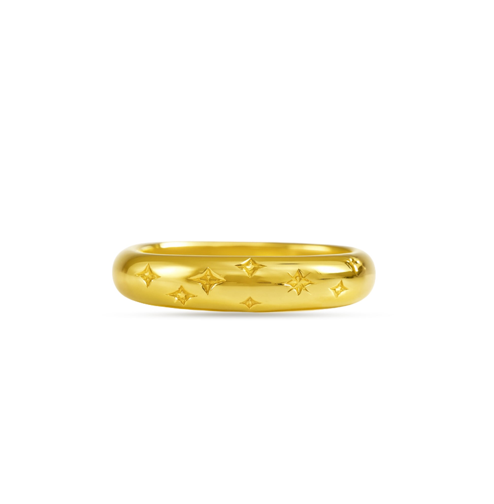 Minimal Gold Finish Silver Band