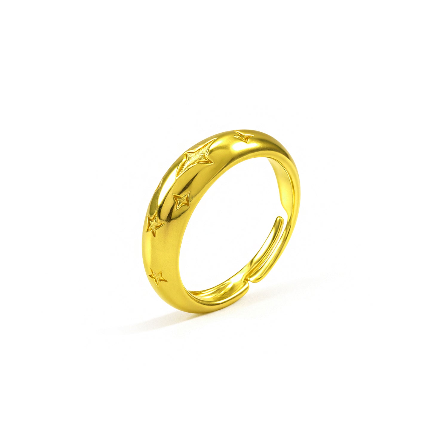 Minimal Gold Finish Silver Adjustable Band