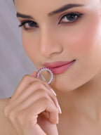 Classic Red Silver Band Ring