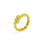 Silver Heart Motif Gold Finish Band Ring