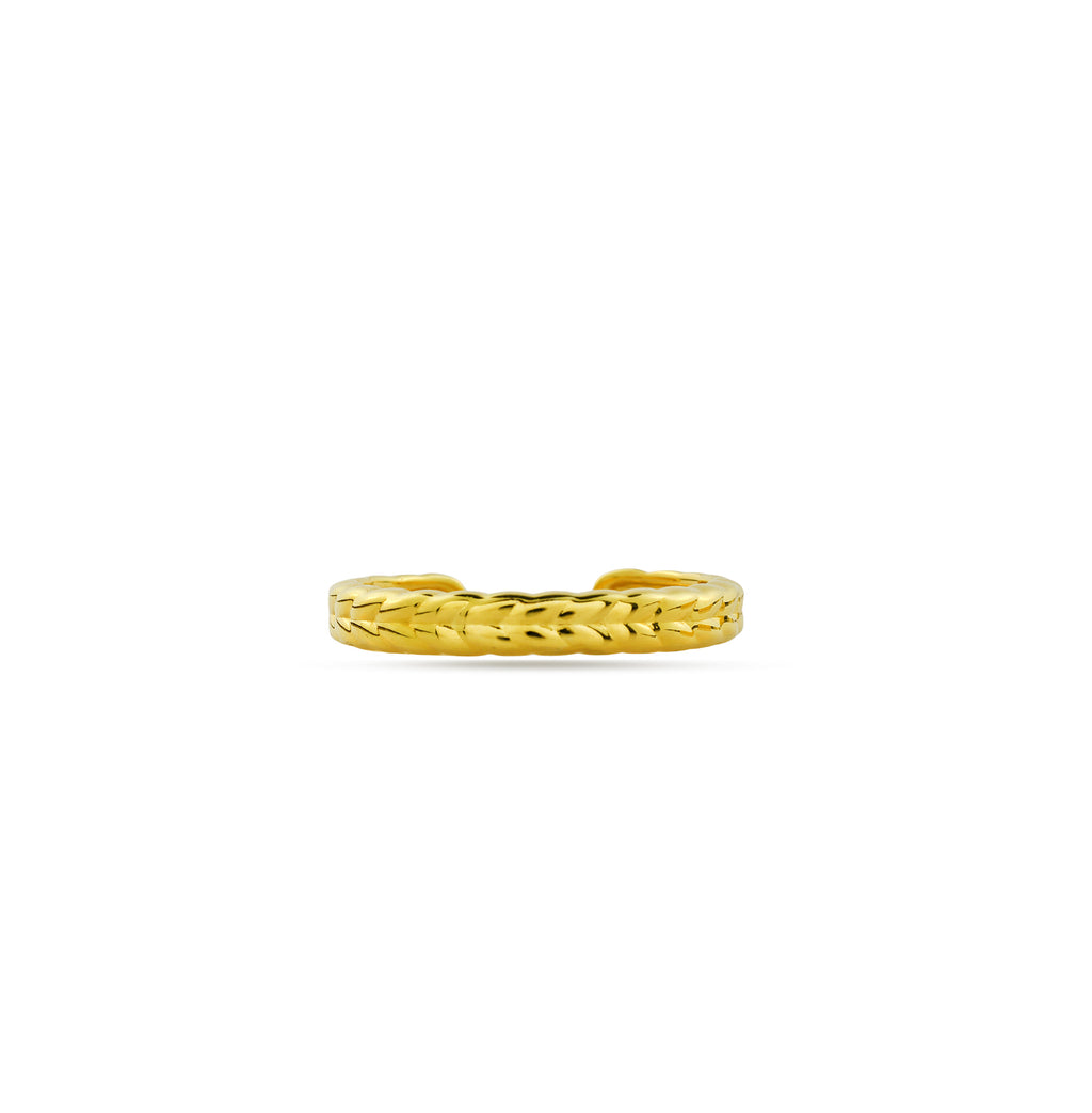 Braided Gold Finish Open Band Ring