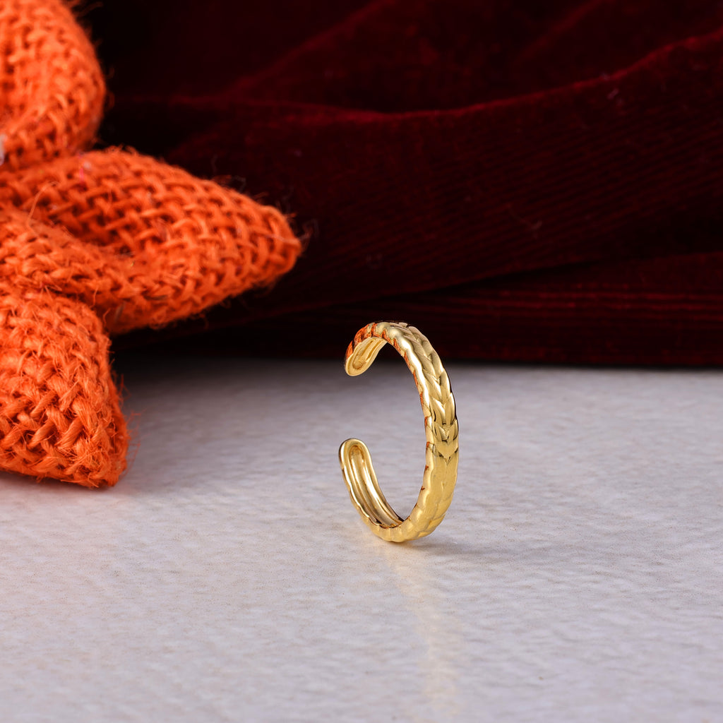Braided Gold Finish Open Band Ring