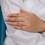 Braided Gold Finish Open Band Ring