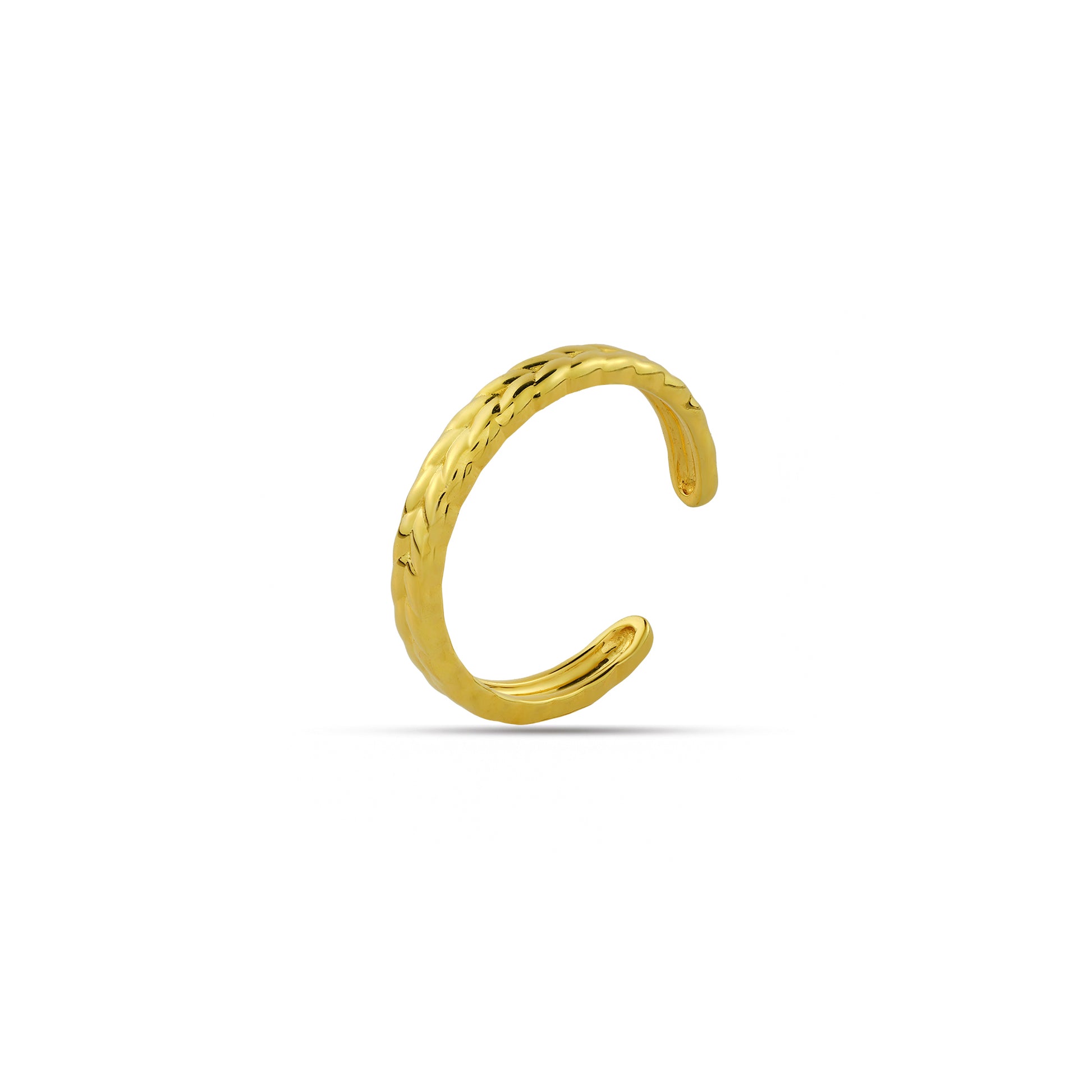 Braided Gold Finish Open Band Ring