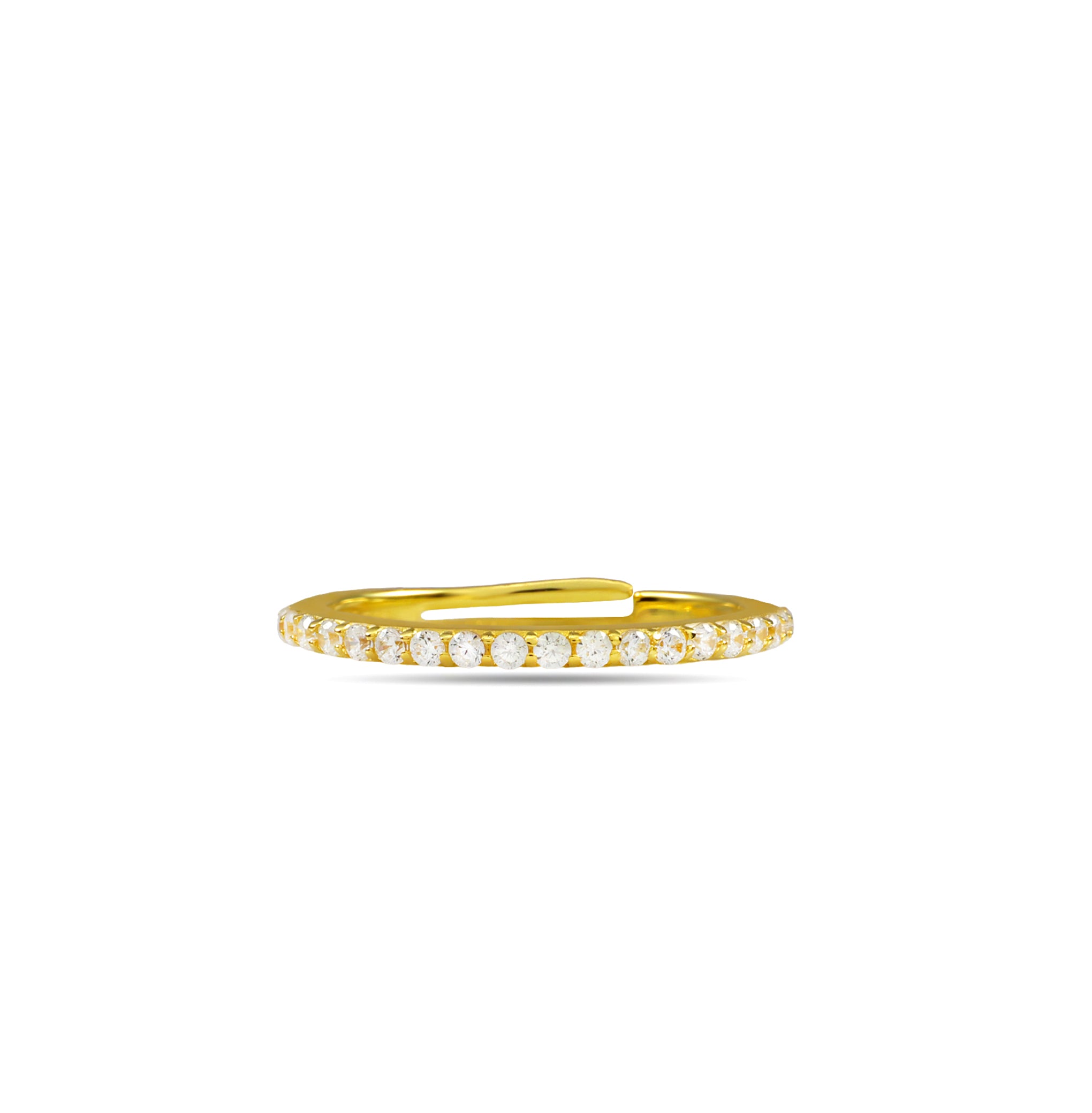 Classic White Stone Silver Ring