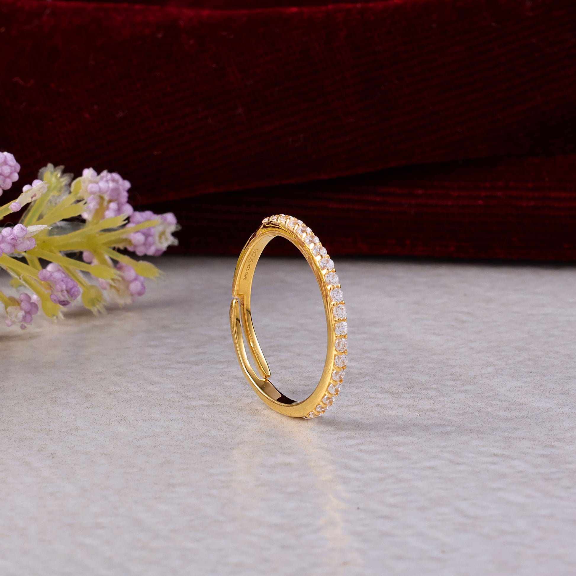 Classic White Stone Silver Ring