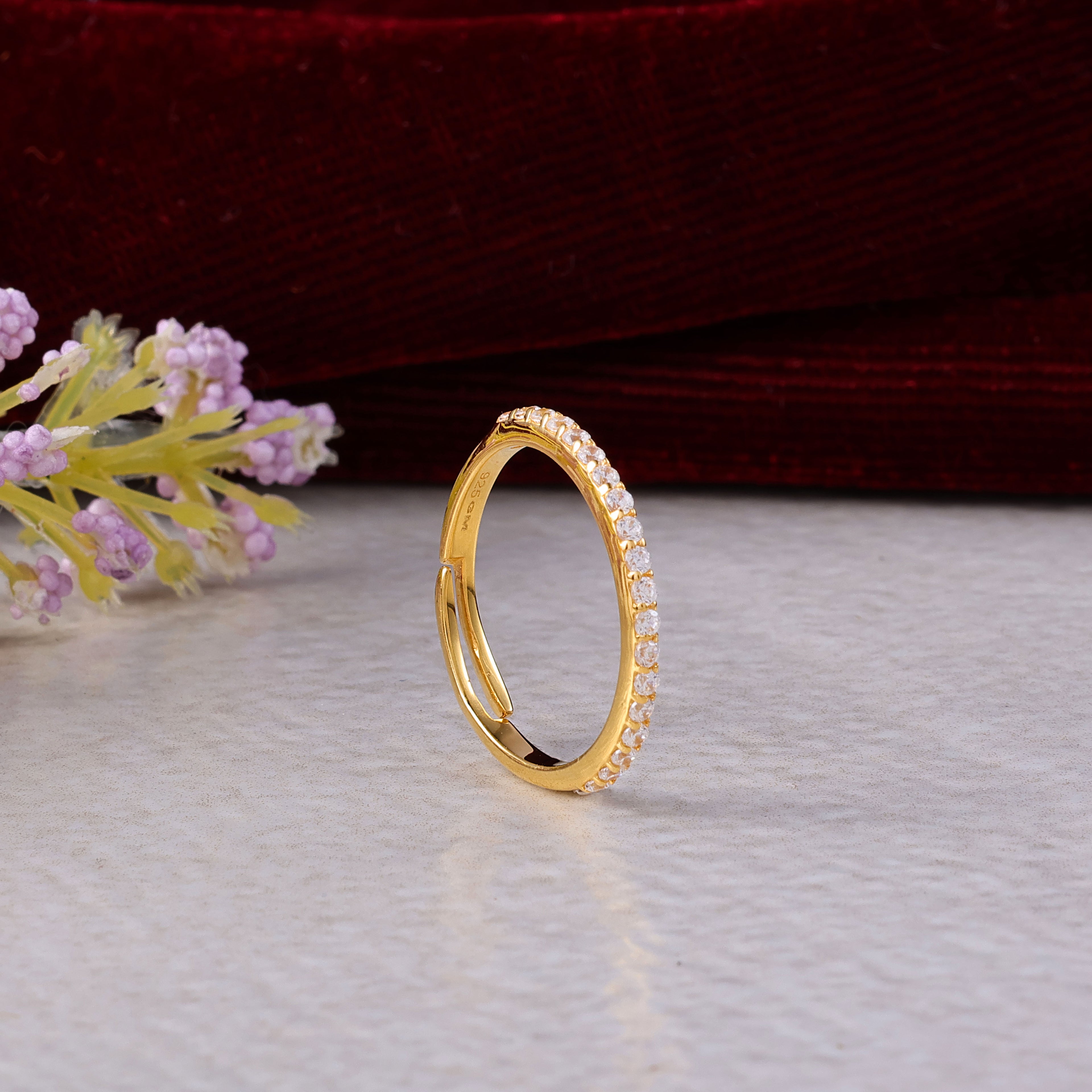 Classic White Stone Silver Ring