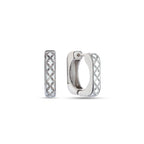 White Enamel 925 Silver Hoop Earrings