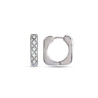 White Enamel 925 Silver Hoop Earrings