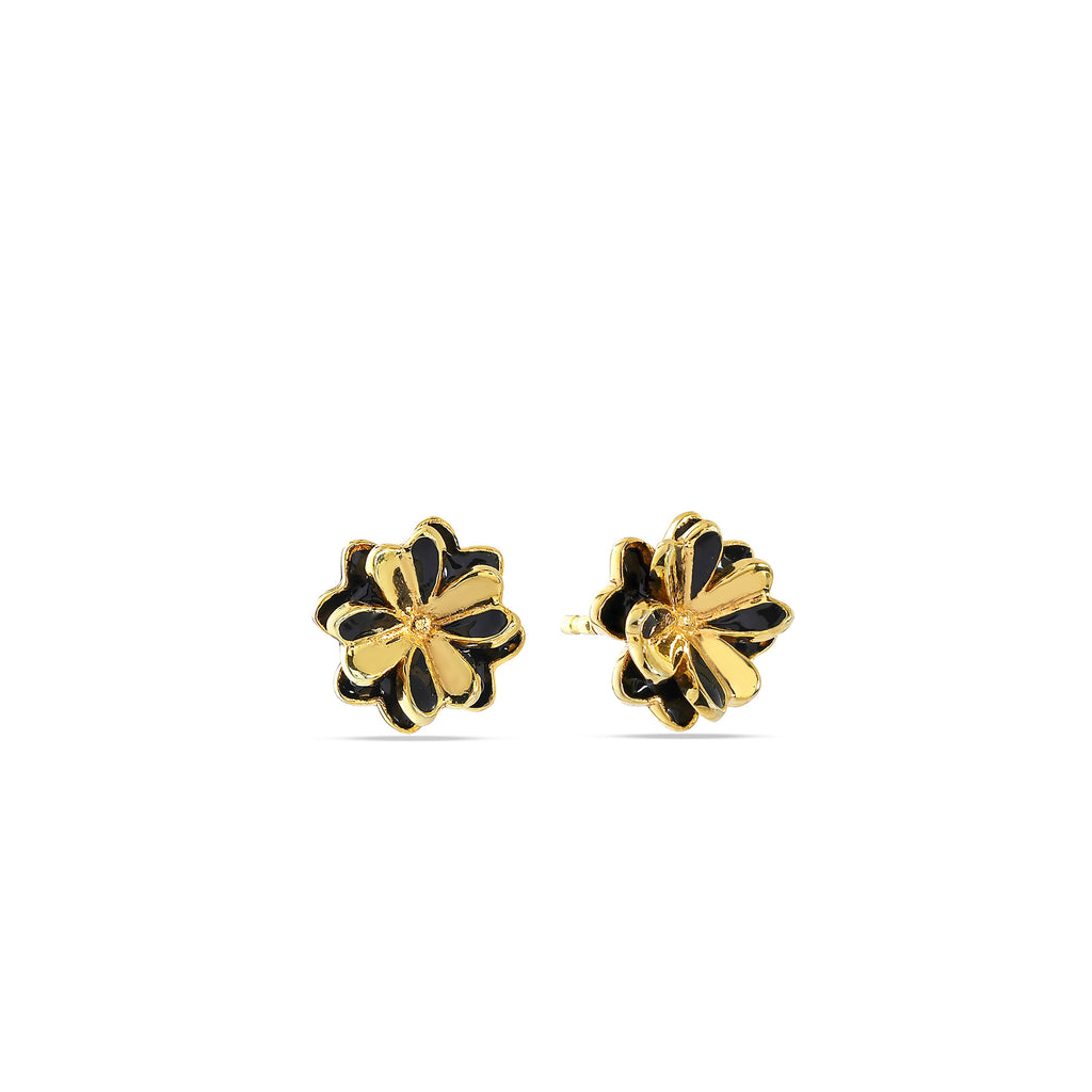 Lucky Four Leaf Clover Studs Earrings - 925 Silver (Gold Plated)