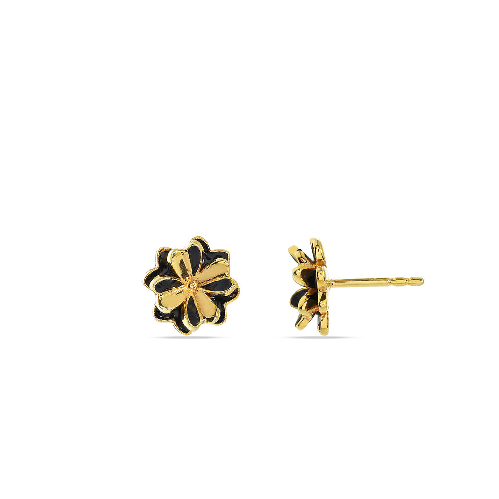 Lucky Four Leaf Clover Studs Earrings - 925 Silver (Gold Plated)