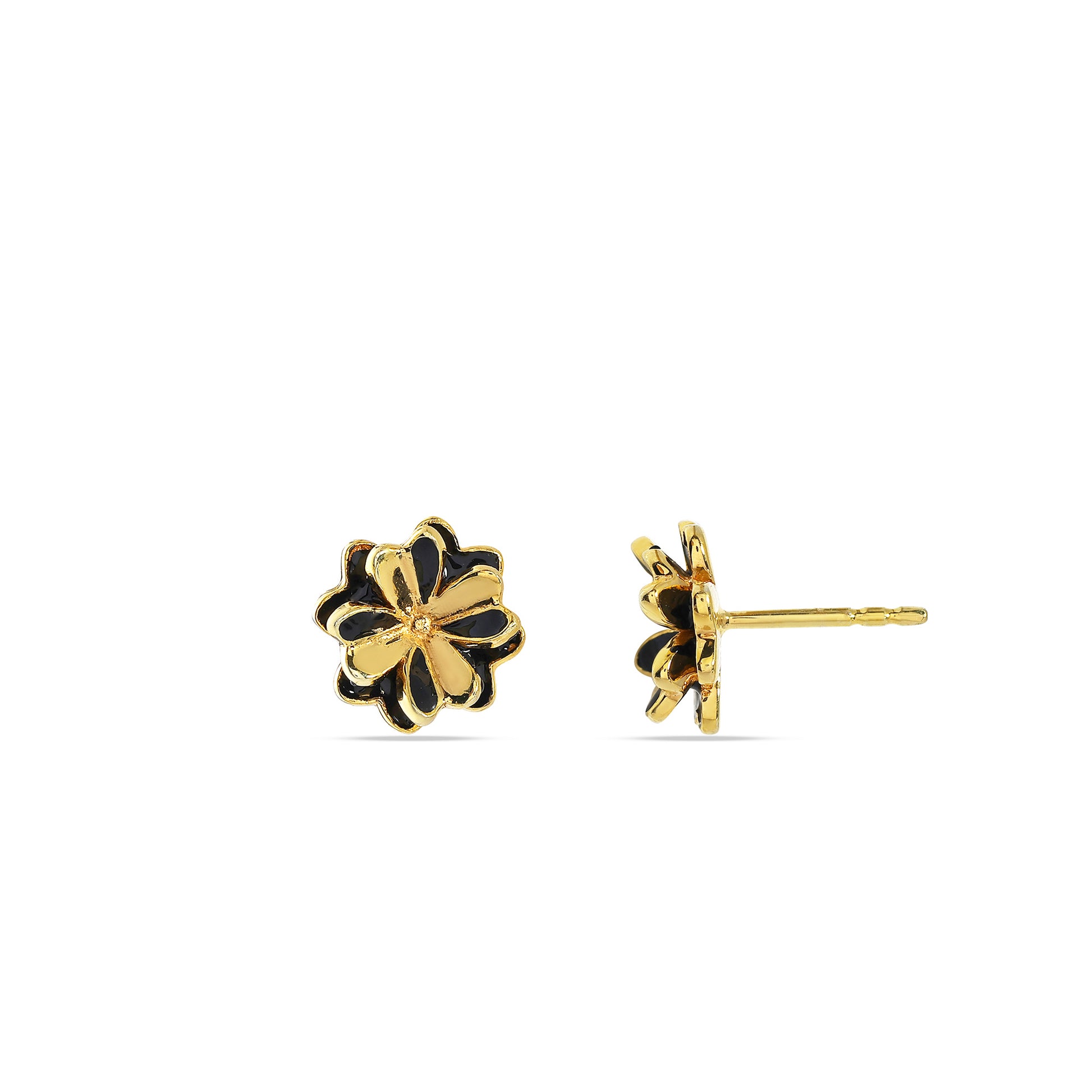 Lucky Four Leaf Clover Studs Earrings - 925 Silver (Gold Plated)