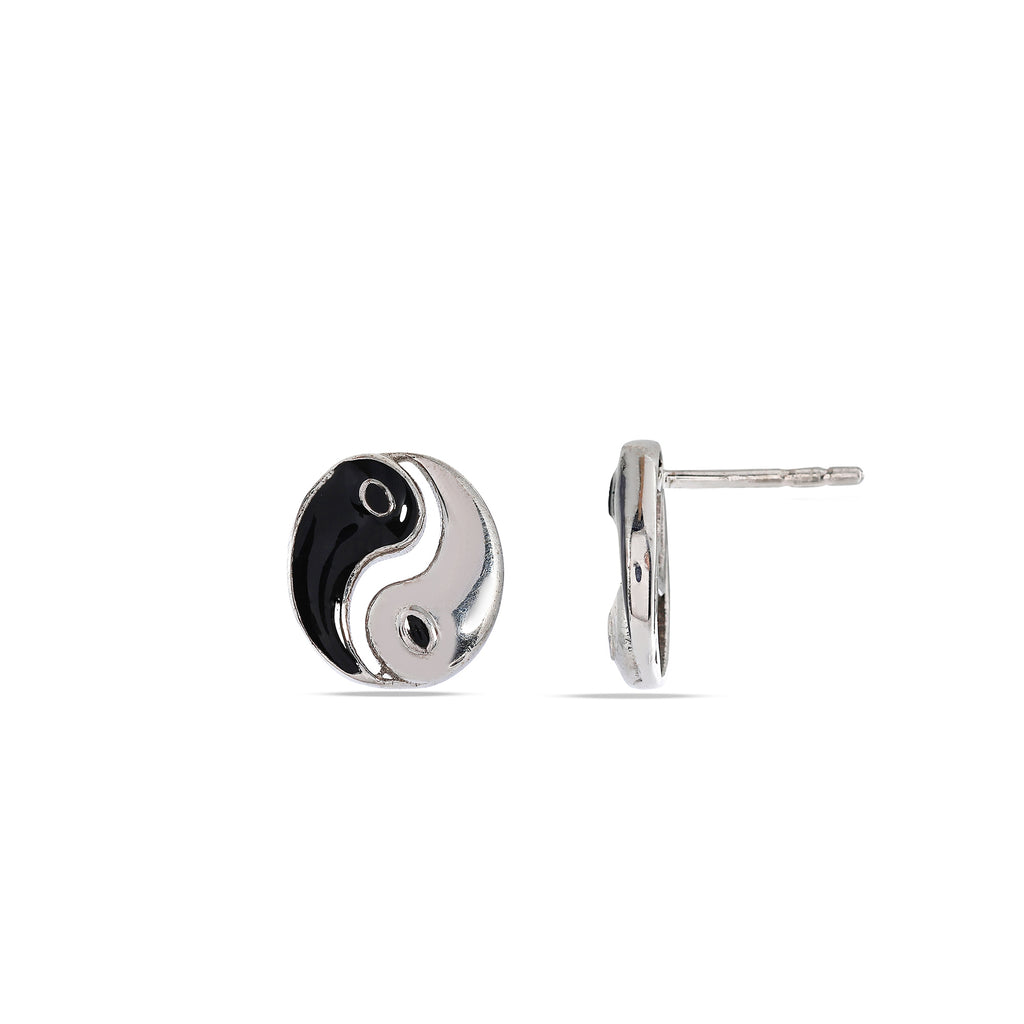 Yin-Yang 925 Silver Stud Earrings