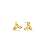 Geometric Triangle Studs  Earrings - 925 Silver (Gold Plated)