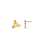 Geometric Triangle Studs  Earrings - 925 Silver (Gold Plated)