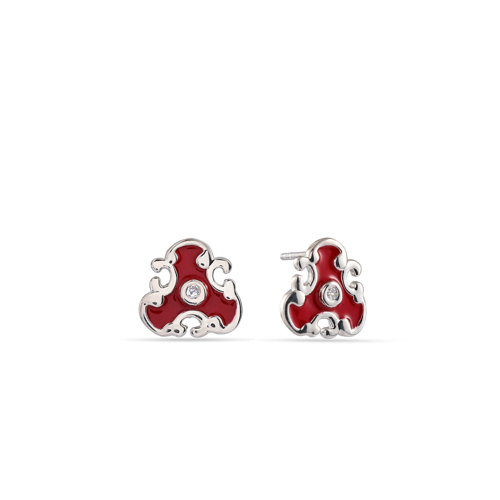 Vintage Style Red Baroque 925 Earrings | Crystal Center