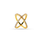 925 Silver Pave Criss-Cross Statement Ring