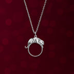 Sleek Jaguar on Hoop Charm - 925 Silver Pendant