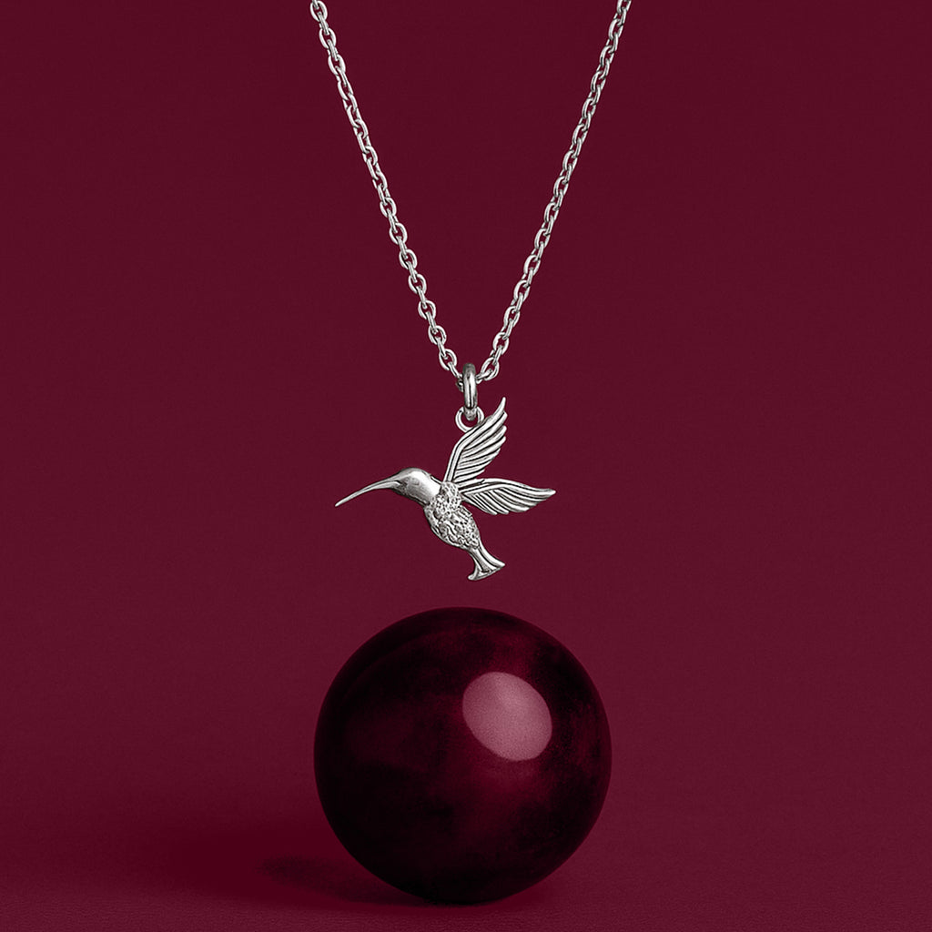 Gold Hummingbird Necklace - 925 Silver