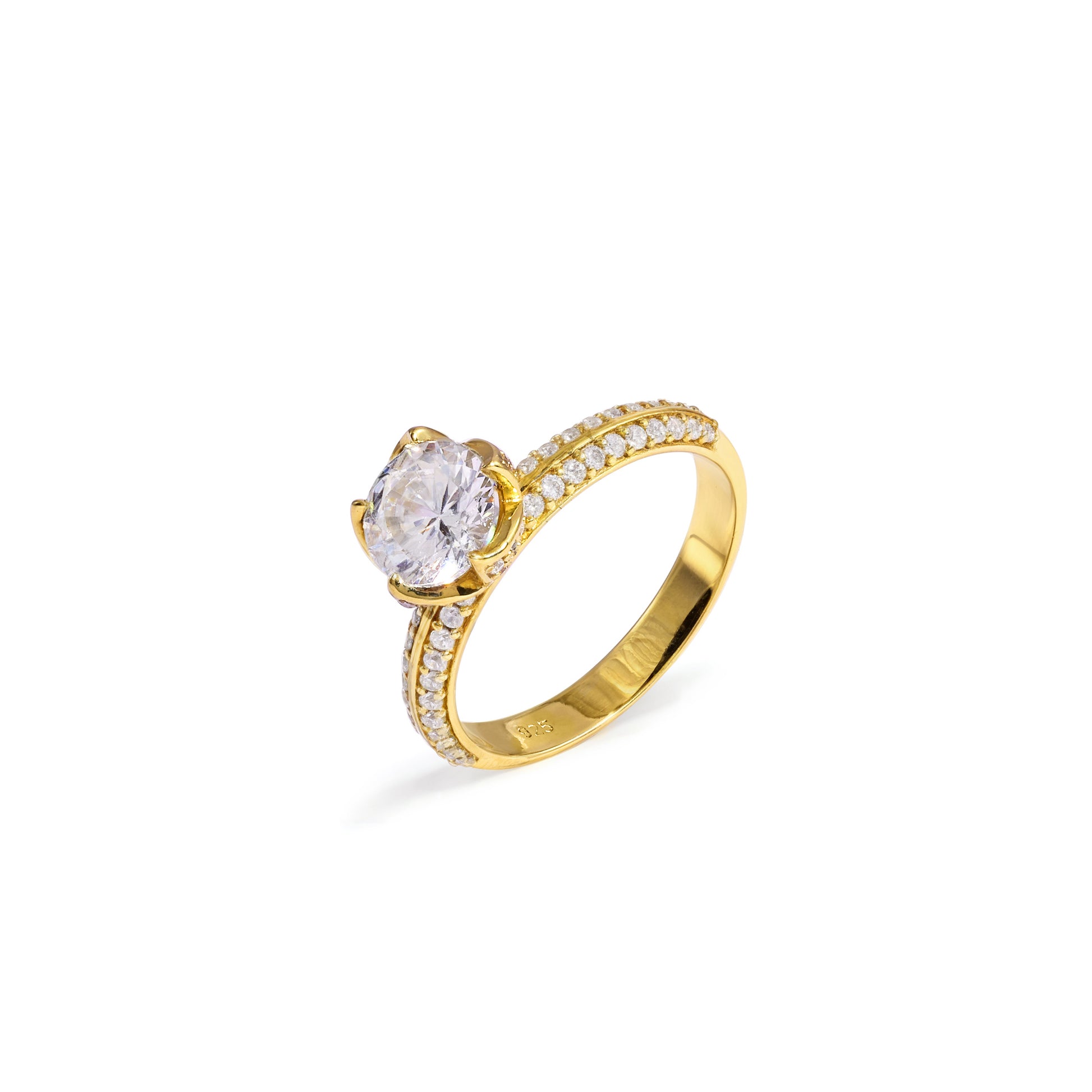 Silver Classic Engagement Style Promise Ring