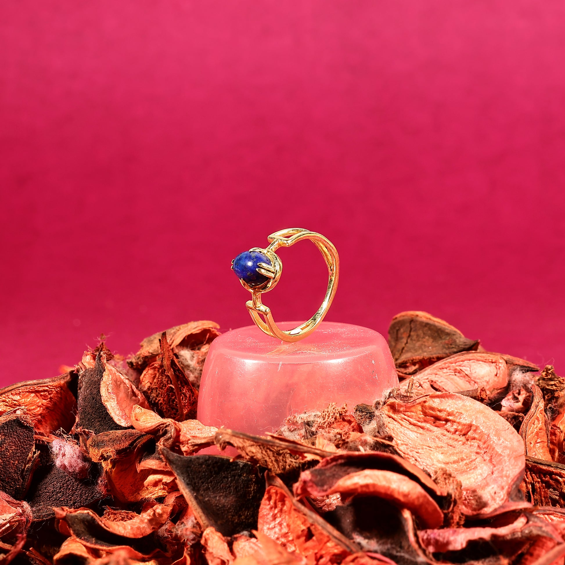 Abstract Lapis 925 Silver Ring