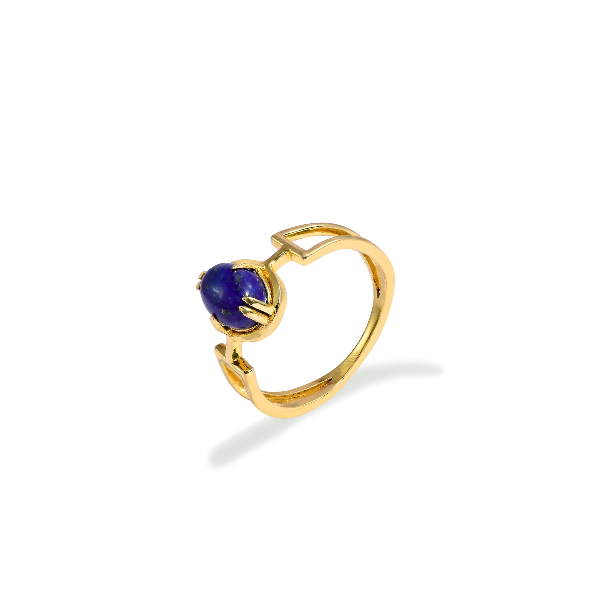 Abstract Lapis 925 Silver Ring