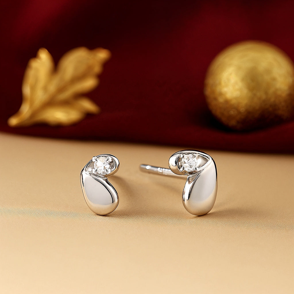 Heart Sparkle 925 Silver Studs Earrings