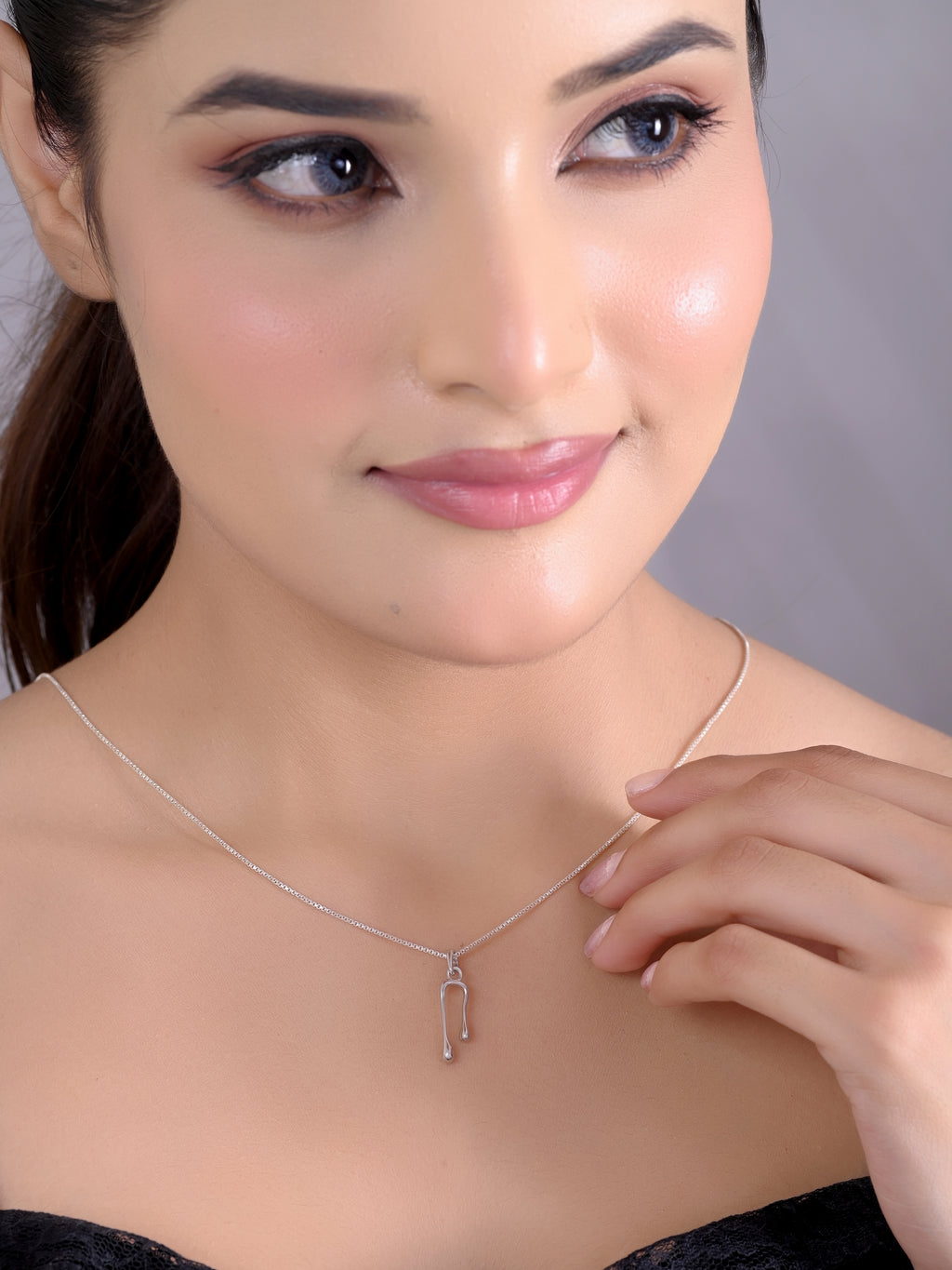 Abstract Melting U-Shape Necklace- 925 Silver