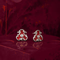 Vintage Style Red Baroque 925 Earrings | Crystal Center