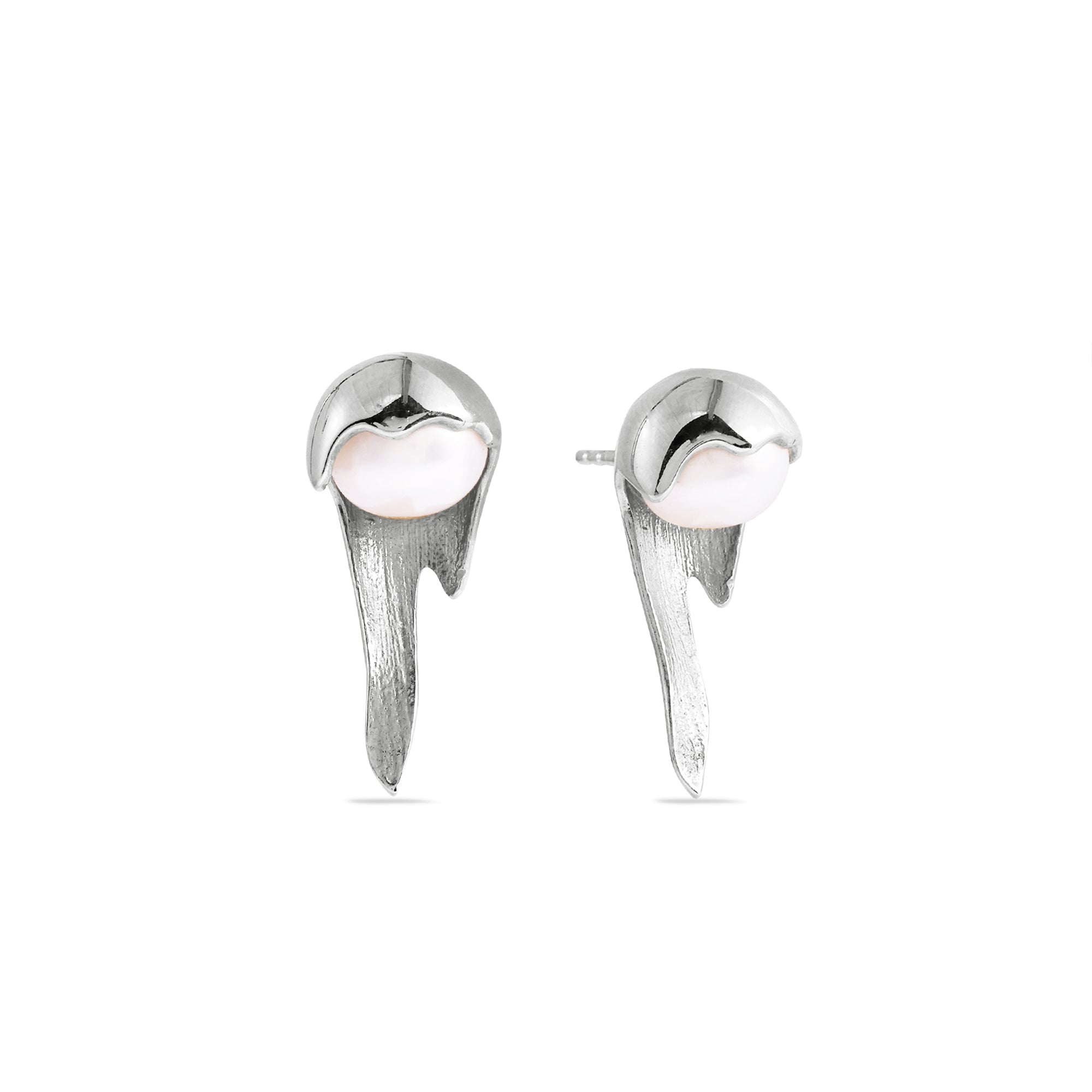Melted Gold Drip Studs Earrings - 925 Silver (Gold Plated)