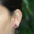Vintage Style Red Baroque 925 Earrings | Crystal Center