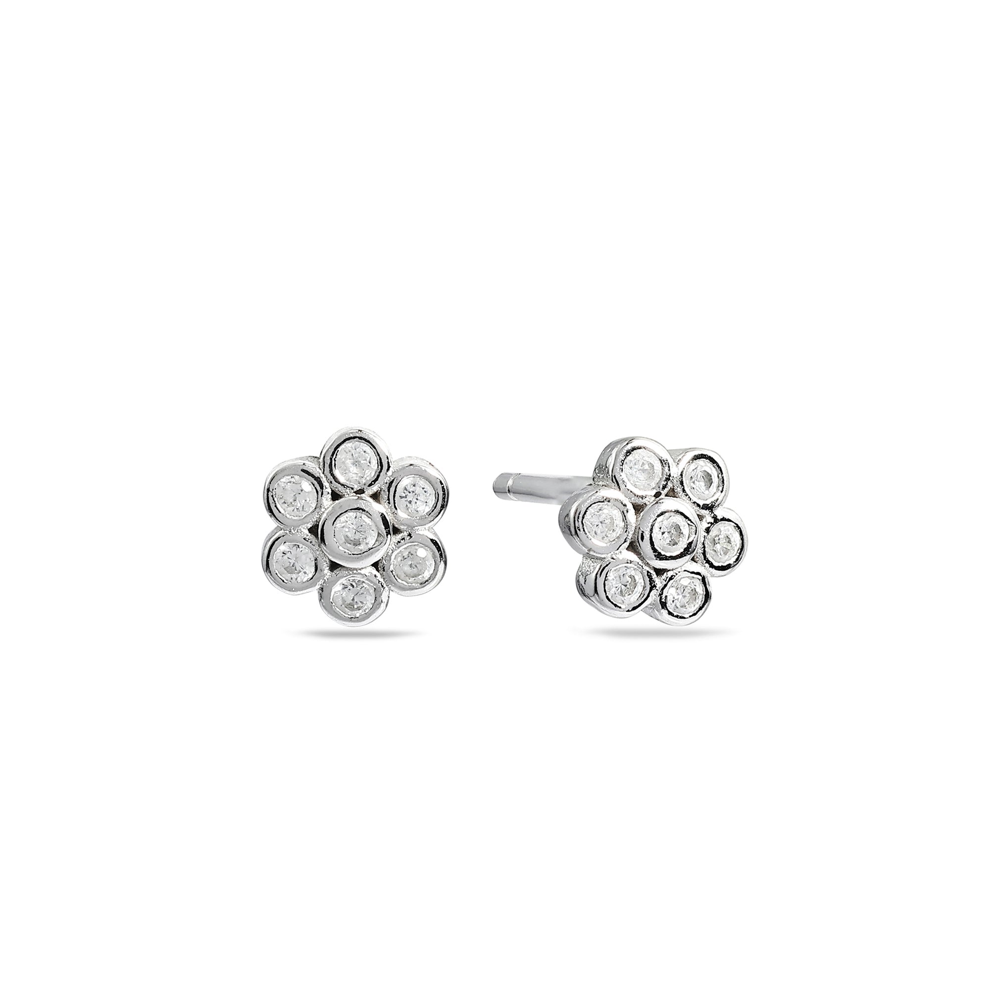 Mini Flower 925 Silver Studs Earrings