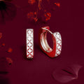 White Enamel 925 Silver Hoop Earrings