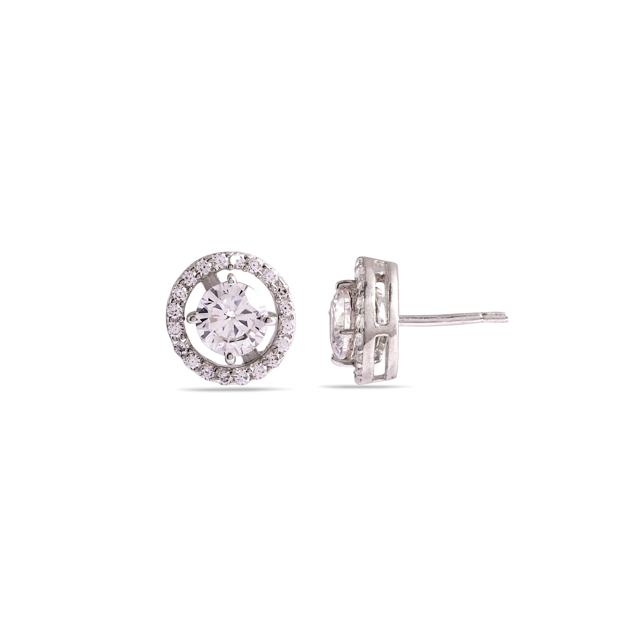 Trendy Solitaire 925 Silver Earring