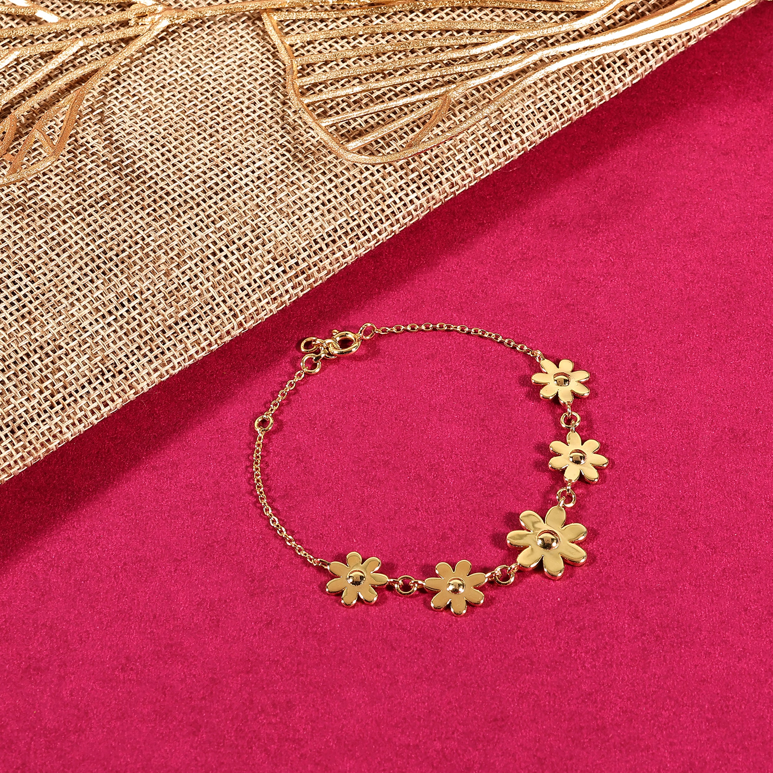 925 Silver Daisy Flower Bracelet