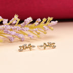 Olive Branch Crystal Studs - 925 Silver (Gold Plated)