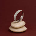Wide Silver Pave Anniversary Eternity Band