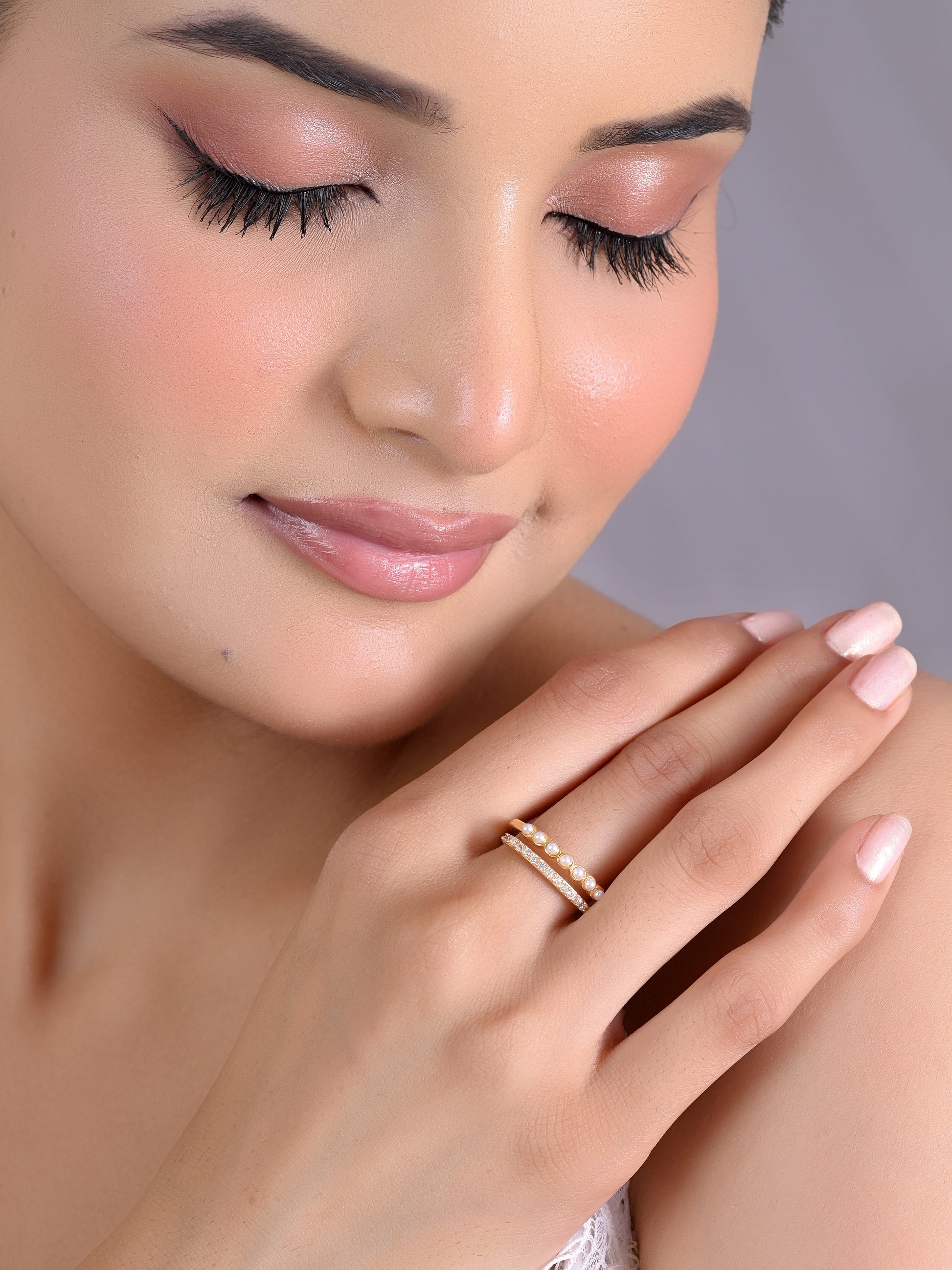Pearl Gold Plated 925 Silver Ring