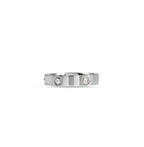 Modern Flush-Set Crystal - Silver Band Ring