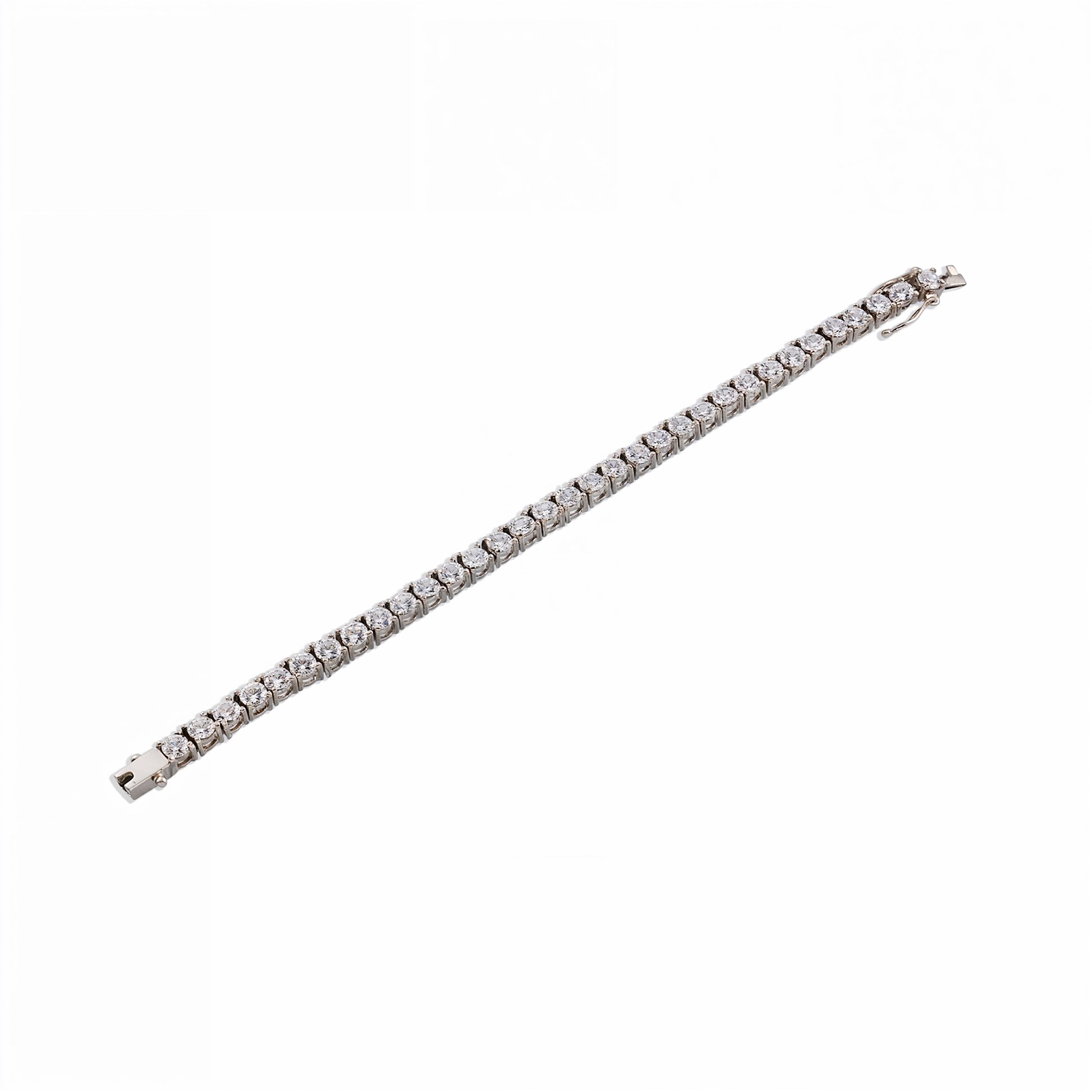 Classic Silver Round Cut Tennis Bracelet - 925 Sterling Silver