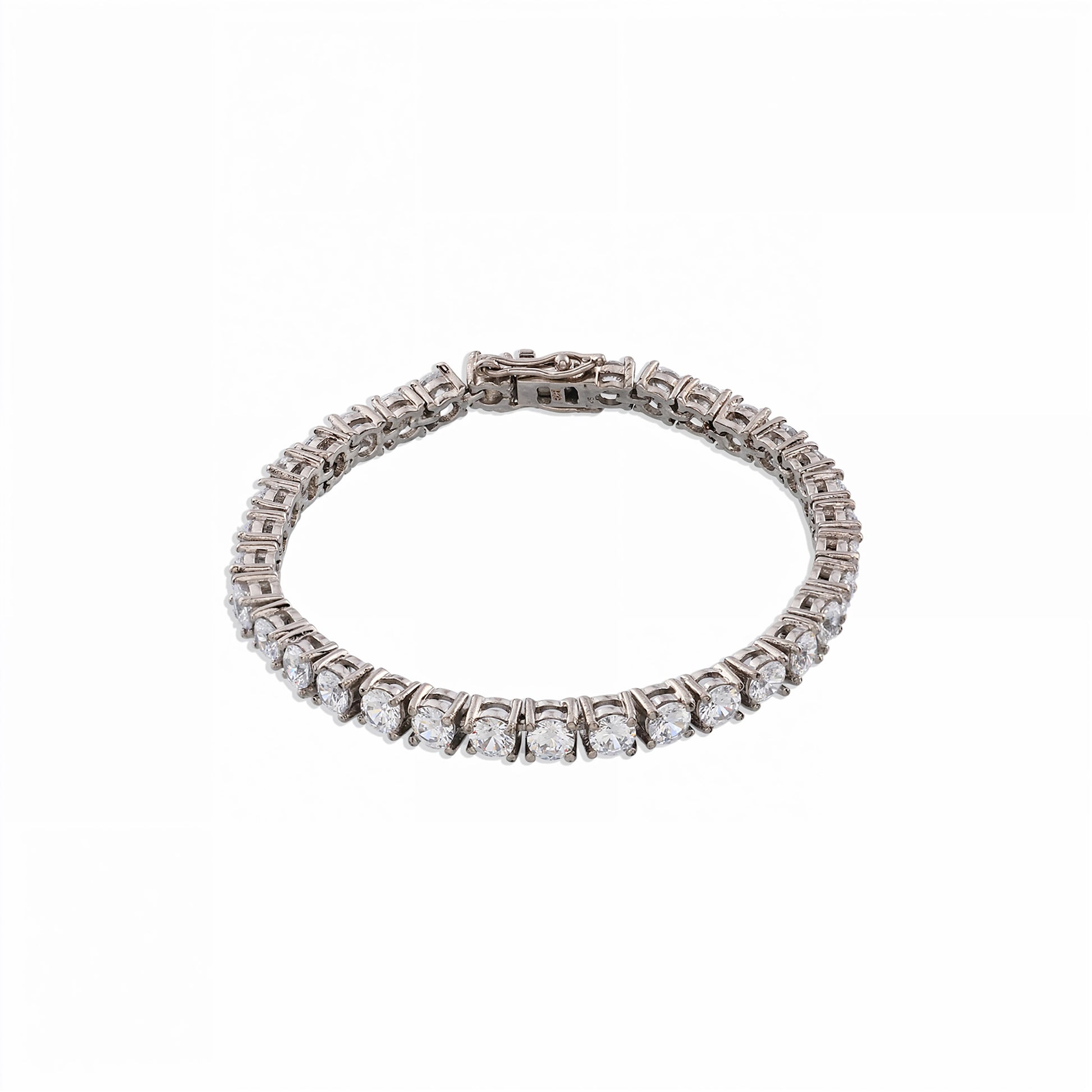 Classic Silver Round Cut Tennis Bracelet - 925 Sterling Silver