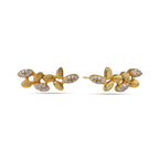 Olive Branch Crystal Studs - 925 Silver (Gold Plated)