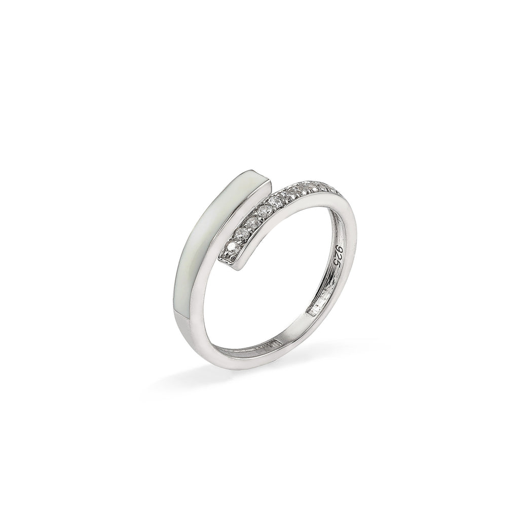 Enamel 925 Silver Band Ring