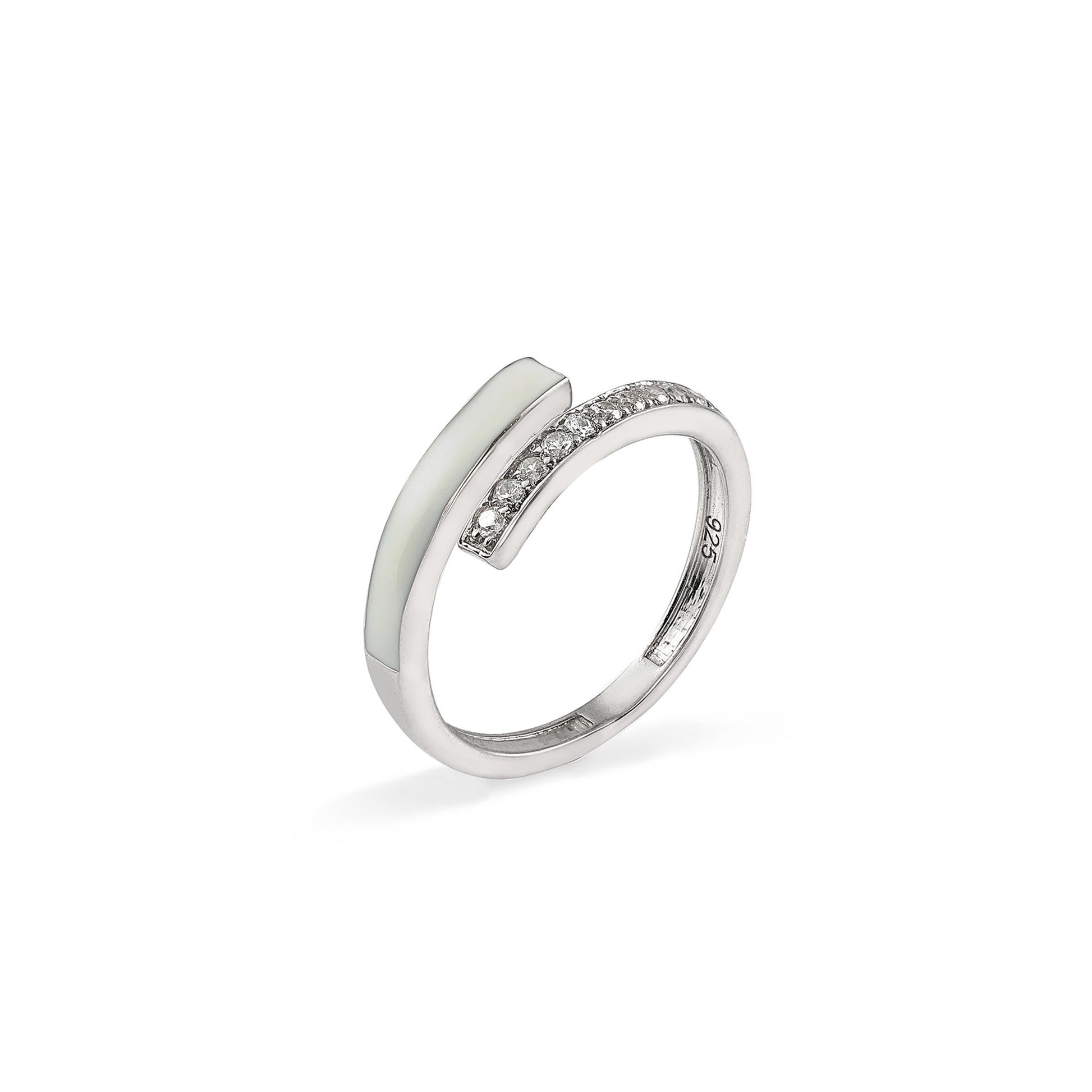 Enamel 925 Silver Band Ring