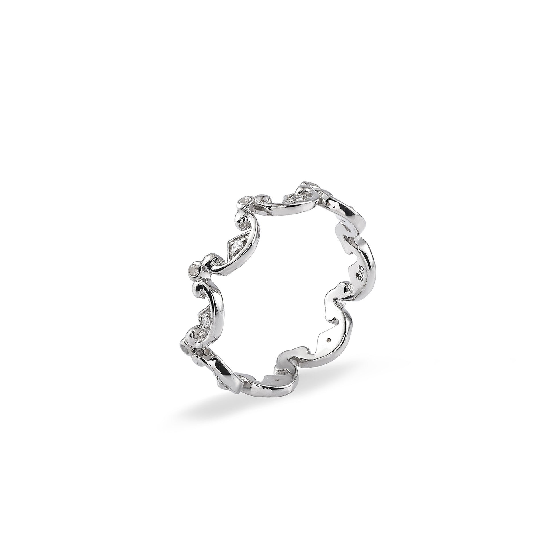 925 Silver Crown Rhodium Ring
