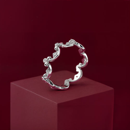 925 Silver Crown Rhodium Ring